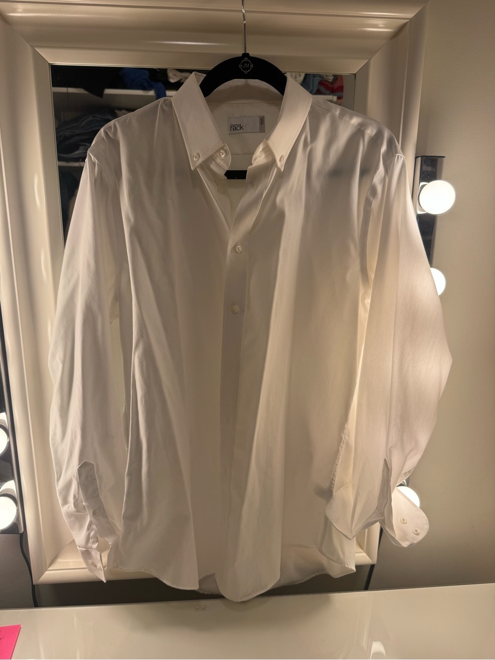 Men's White Button-Down Dress Shirt - Classic Tailored Look